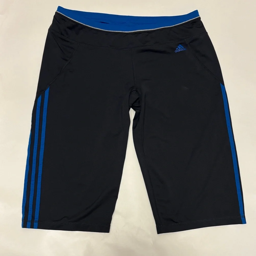 Adidas Mens Climalite Compression  Blue Black Basketball Shorts Gym Leggings